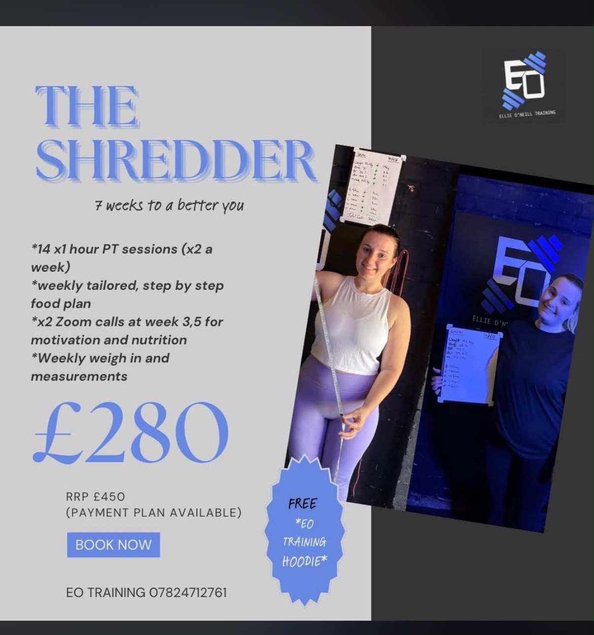 Shredder client with weekly measurements board